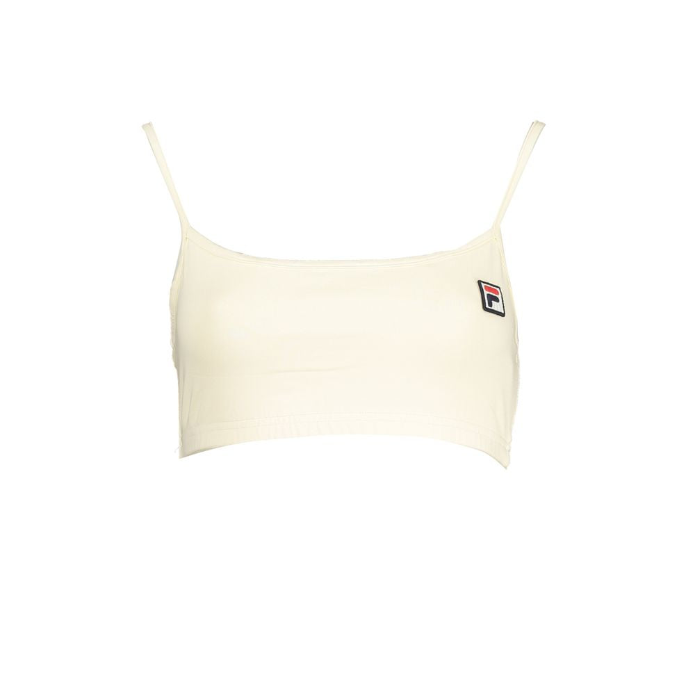Fila White Cotton Shirt with Thin Straps and Elastic Waist