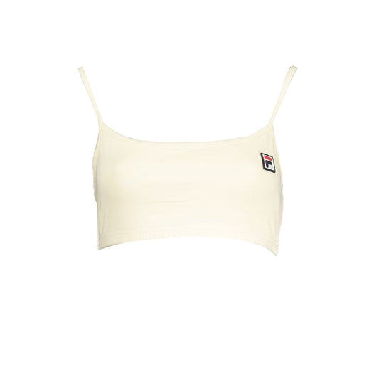 Fila White Cotton Shirt with Thin Straps and Elastic Waist