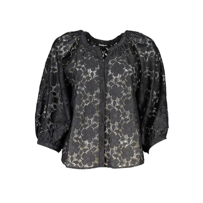 Desigual Black Polyester Shirt with Contrast Details