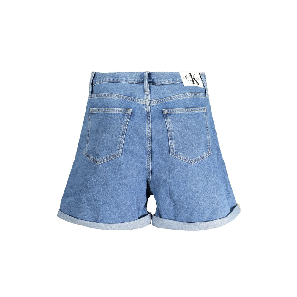 Calvin Klein Blue Cotton Short Mom Jeans