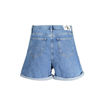 Calvin Klein Blue Cotton Short Mom Jeans