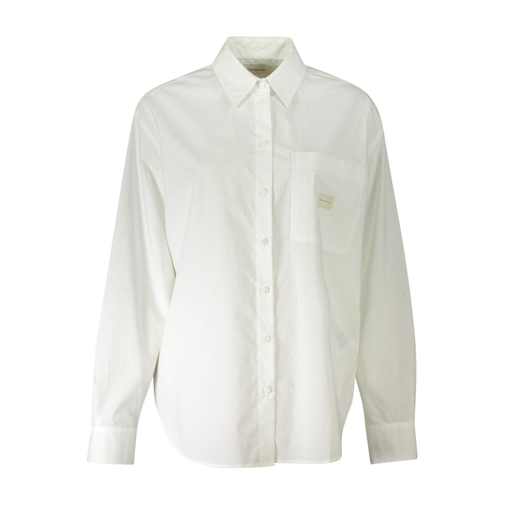 Calvin Klein White Cotton Long Sleeve Shirt