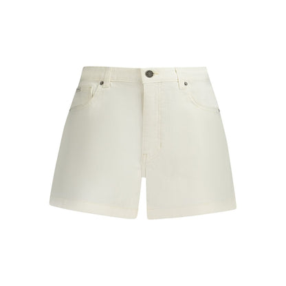 Guess Jeans White Cotton Mom Shorts