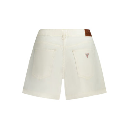 Guess Jeans White Cotton Mom Shorts
