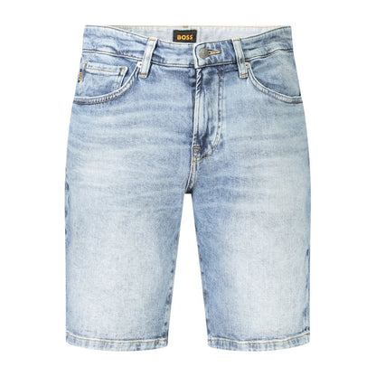 Hugo Boss Blue Cotton Short Jeans Shorts