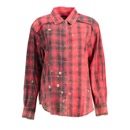 Desigual Red Cotton Shirt - Bold and Contemporary Style