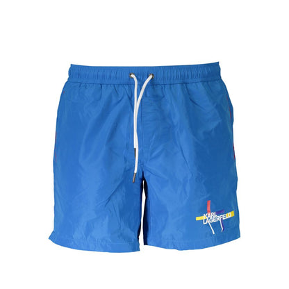 Karl Lagerfeld Blue Polyester Swimwear - Medium Swim Boxer