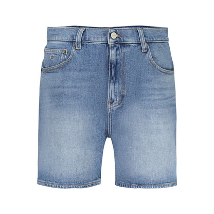 Tommy Hilfiger Blue Cotton Mom Shorts