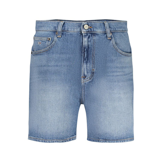 Tommy Hilfiger Blue Cotton Mom Shorts