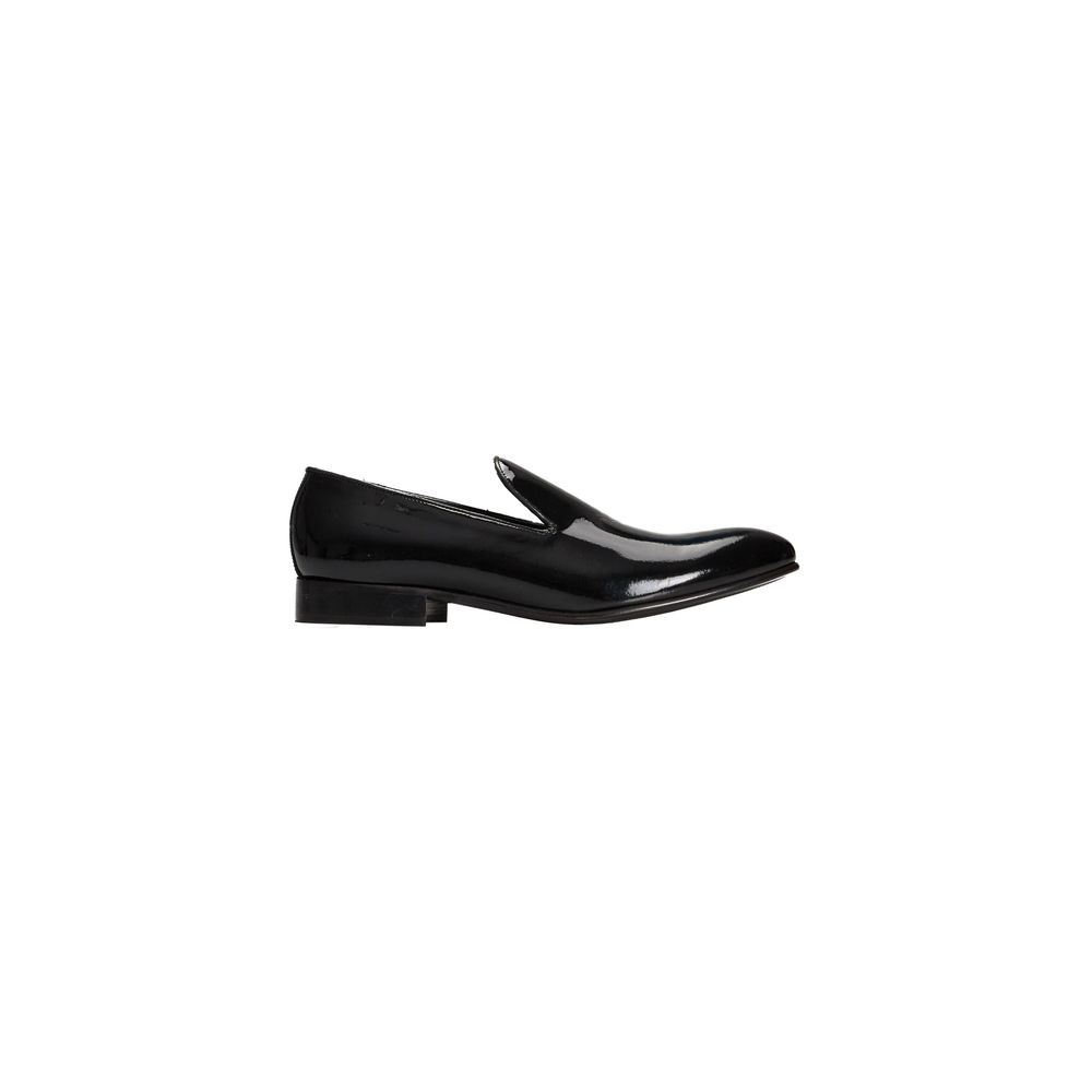 Roberto Pepe Luxury Black Calfskin Loafer - Elegant Shiny Leather Moccasin
