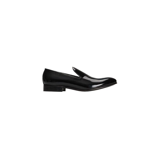 Roberto Pepe Luxury Black Calfskin Loafer - Elegant Shiny Leather Moccasin