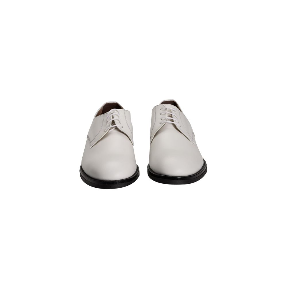 Roberto Pepe Luxury White Leather Men Shoe