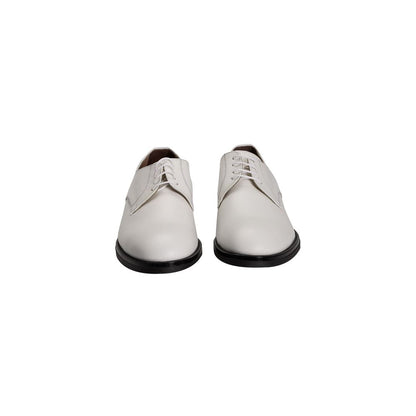 Roberto Pepe Luxury White Leather Men Shoe