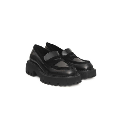 Cerruti 1881 Black Calfskin Loafer for Women