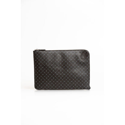Trussardi Black Leather Clutch Bag: Elegance Redefined