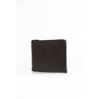 Trussardi Black Leather Clutch Bag: Elegance Redefined