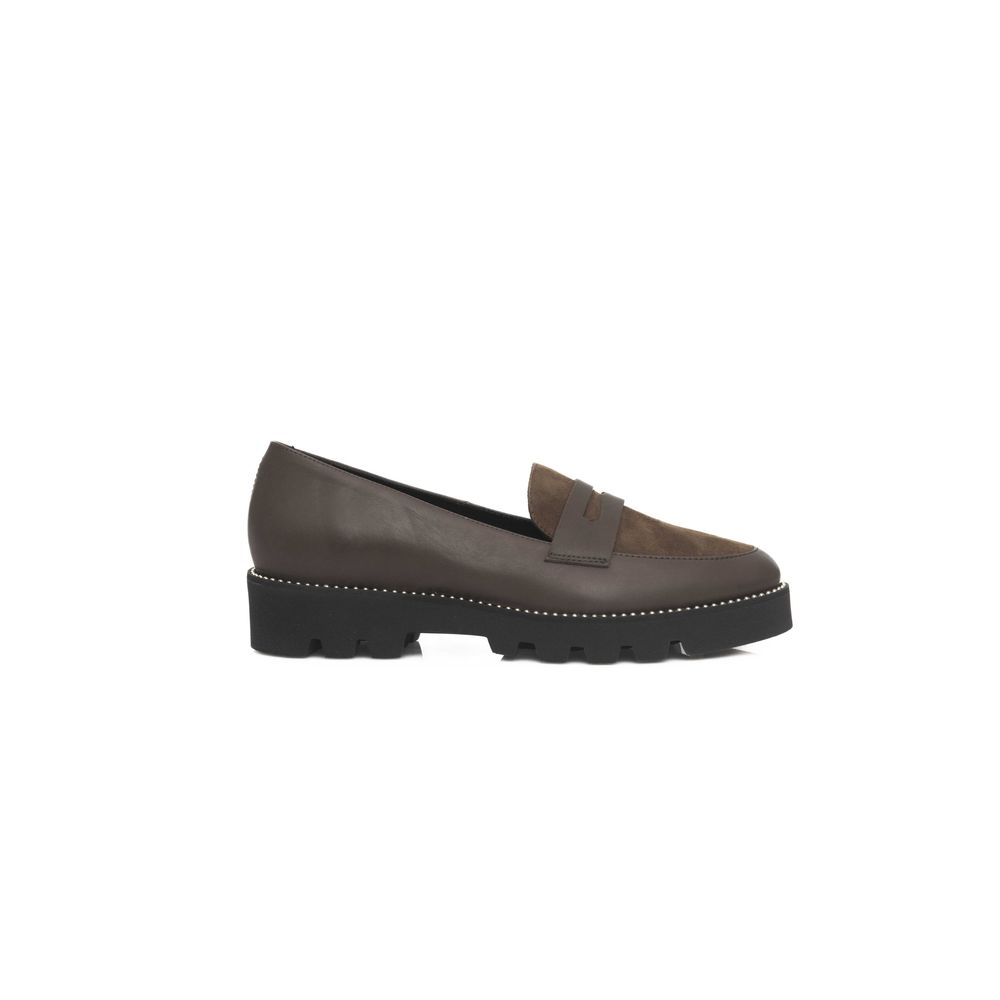 Cerruti 1881 Brown Cowhide Loafer with Silver Details