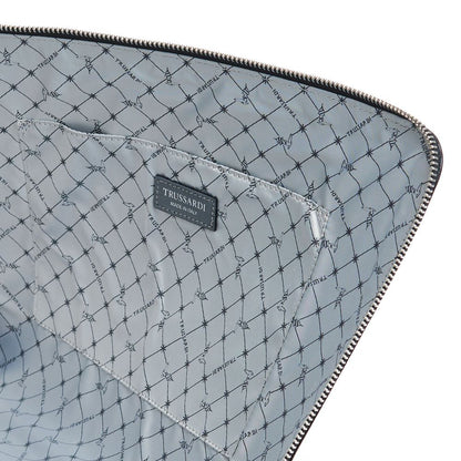 Trussardi Black Leather Clutch Bag - Elegant and Functional