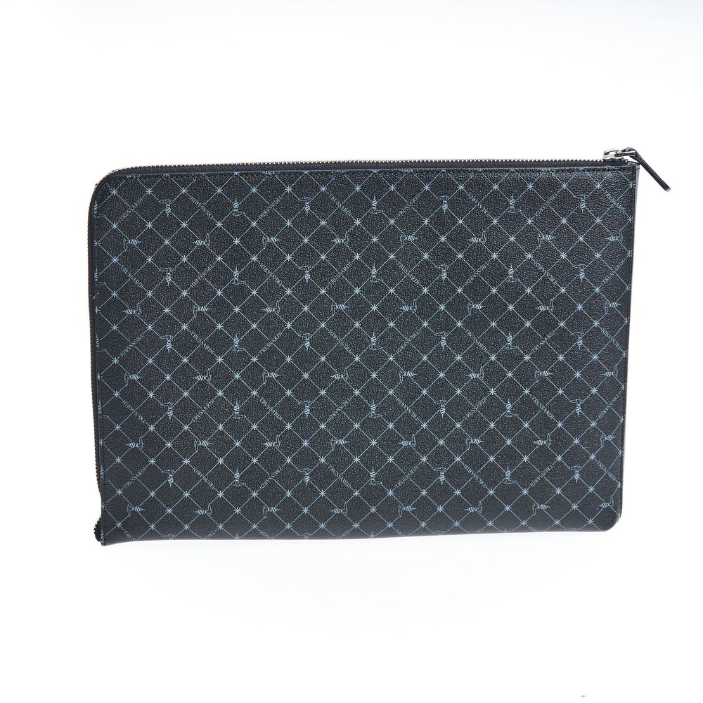 Trussardi Black Leather Clutch Bag - Elegant and Functional