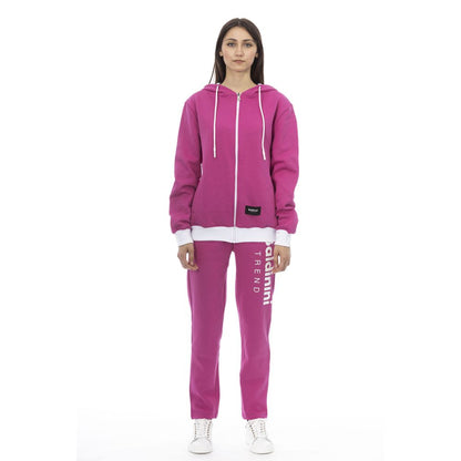 Baldinini Trend Pink/Purple & White Trim Cotton Tracksuit for Women