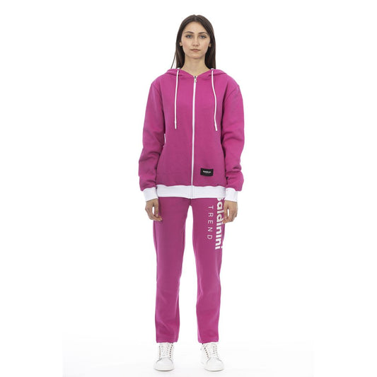 Baldinini Trend Pink/Purple & White Trim Cotton Tracksuit for Women