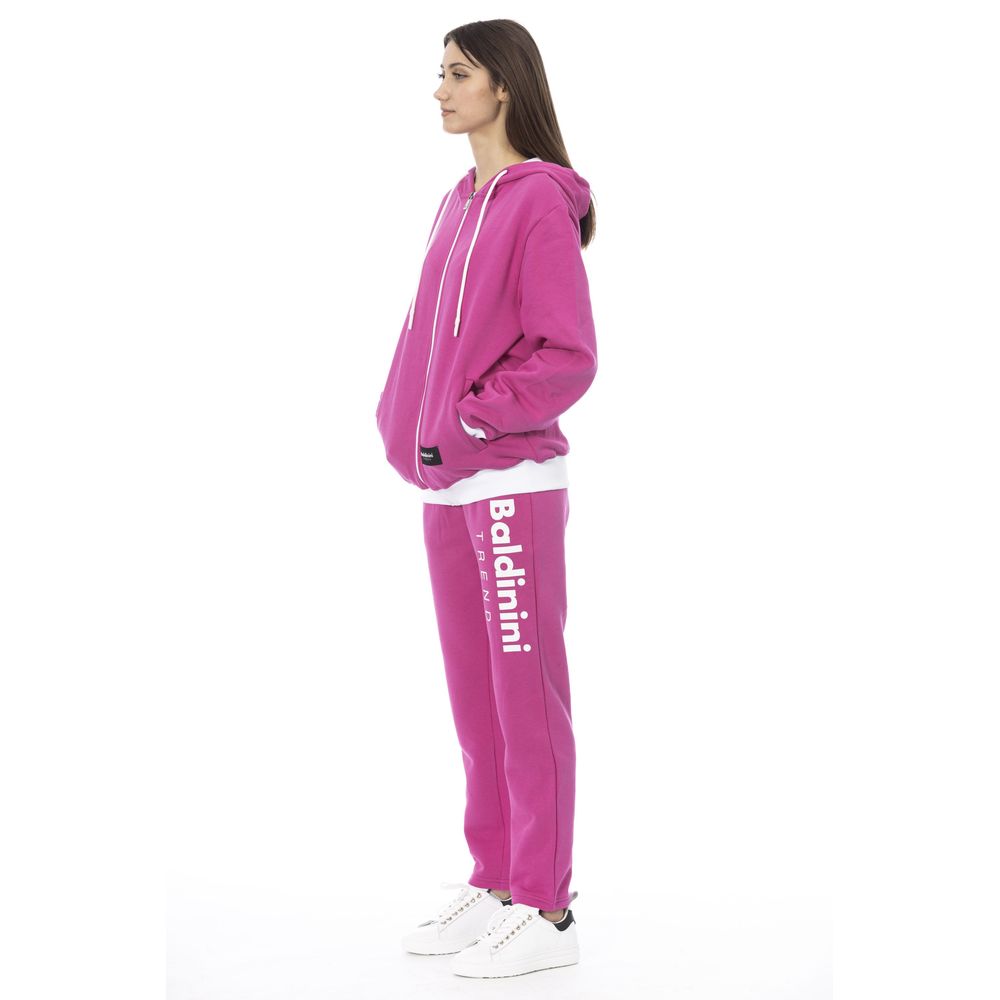 Baldinini Trend Pink/Purple & White Trim Cotton Tracksuit for Women