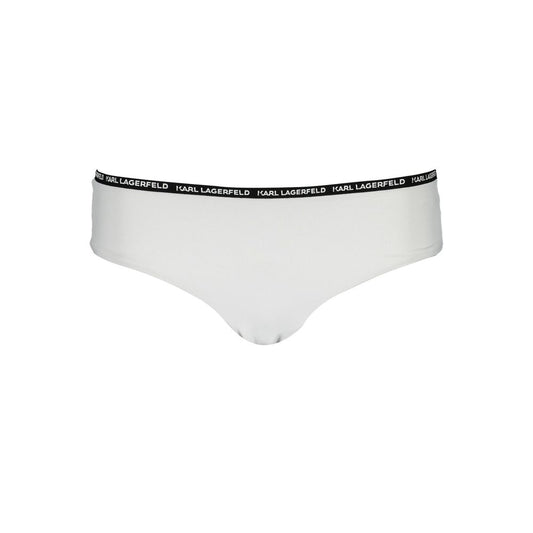 Karl Lagerfeld White Elastane Swimwear Briefs
