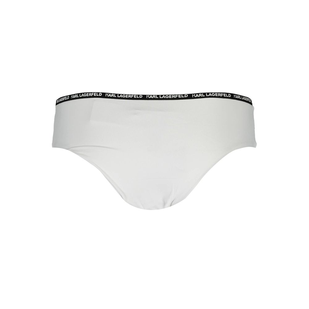 Karl Lagerfeld White Elastane Swimwear Briefs