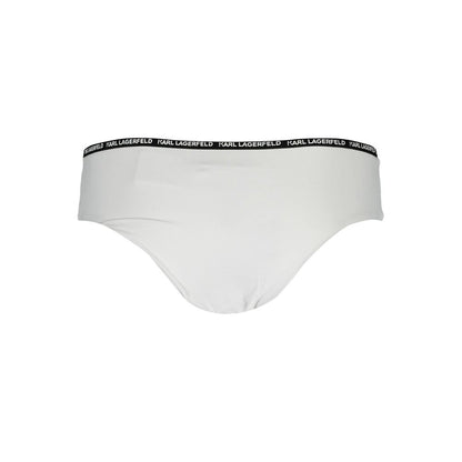 Karl Lagerfeld White Elastane Swimwear Briefs