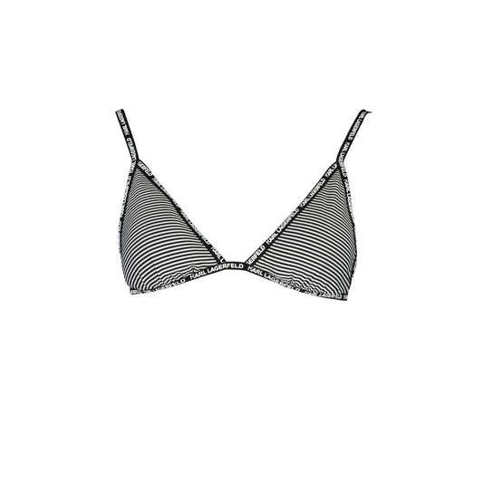 Karl Lagerfeld Black Elastane Triangle Swimsuit