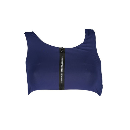 Karl Lagerfeld Blue Elastane Swimwear - Sporty Top Swimsuit