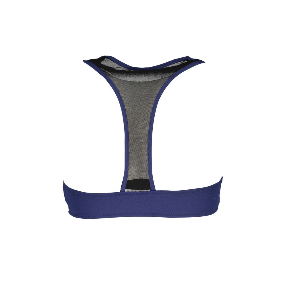 Karl Lagerfeld Blue Elastane Swimwear - Sporty Top Swimsuit