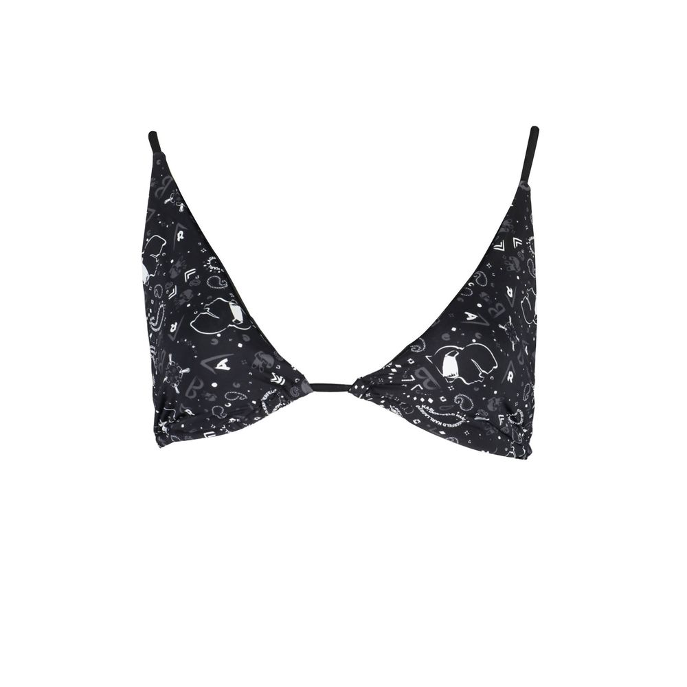 Karl Lagerfeld Black Elastane Triangle Swimsuit