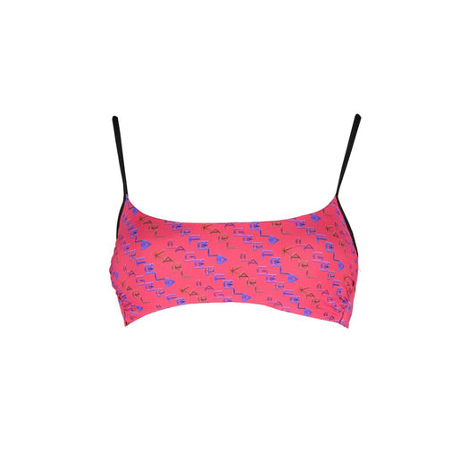 Karl Lagerfeld Red Elastane Bandeau Swimsuit