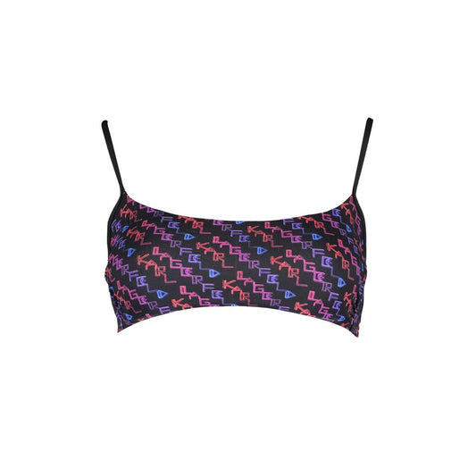 Karl Lagerfeld Black Elastane Bandeau Swimsuit
