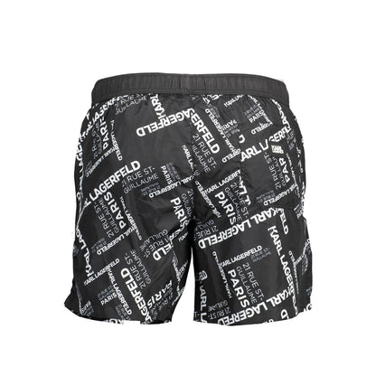 Karl Lagerfeld Black Polyester Swimwear - Medium Sea Boxer