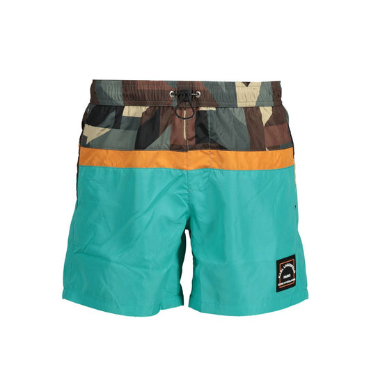Karl Lagerfeld Green Polyester Swimwear: Sleek and Stylish Short Swim Boxers