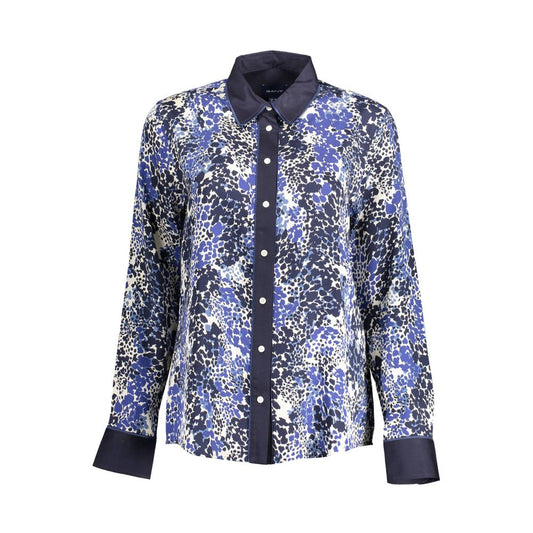 Gant Blue Lyocell Shirt - Elegant Long-Sleeved Style
