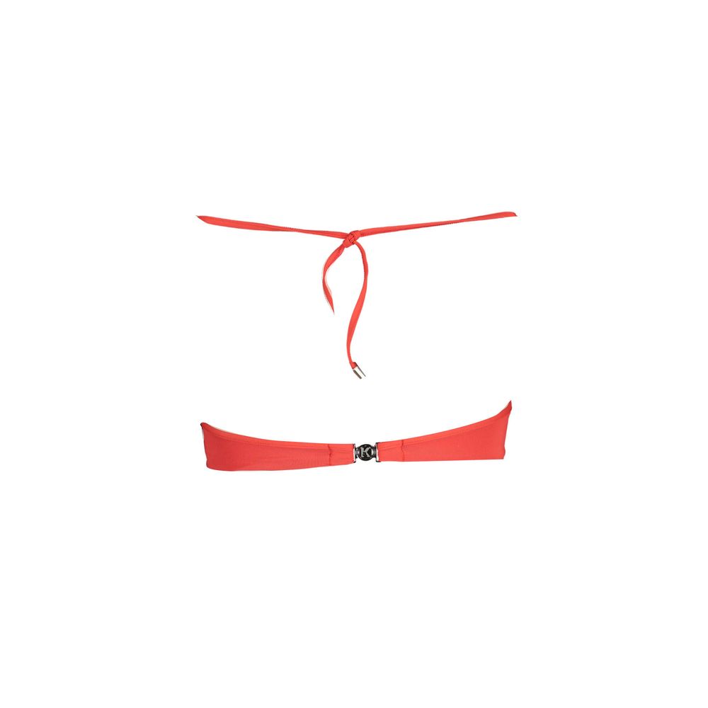 Karl Lagerfeld Red Elastane Bandeau Swimsuit