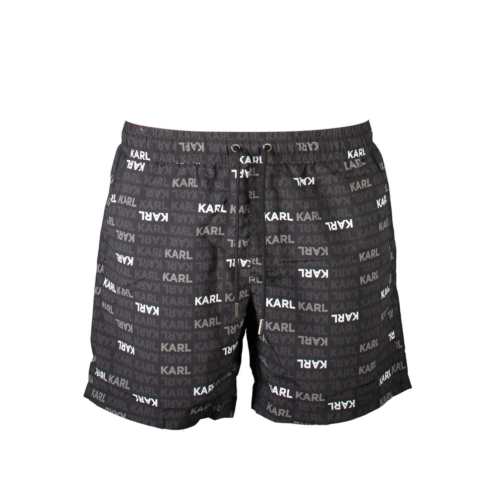 Karl Lagerfeld Black Polyester Swimwear - Medium Beach Boxer