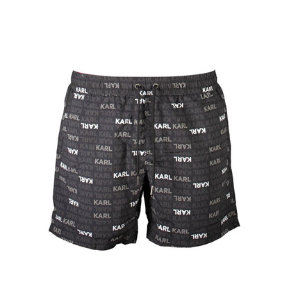 Karl Lagerfeld Black Polyester Swimwear - Medium Beach Boxer