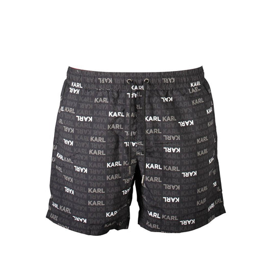 Karl Lagerfeld Black Polyester Swimwear - Medium Beach Boxer