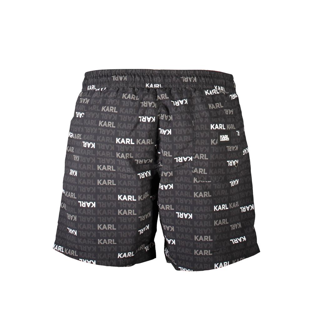 Karl Lagerfeld Black Polyester Swimwear - Medium Beach Boxer