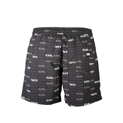 Karl Lagerfeld Black Polyester Swimwear - Medium Beach Boxer