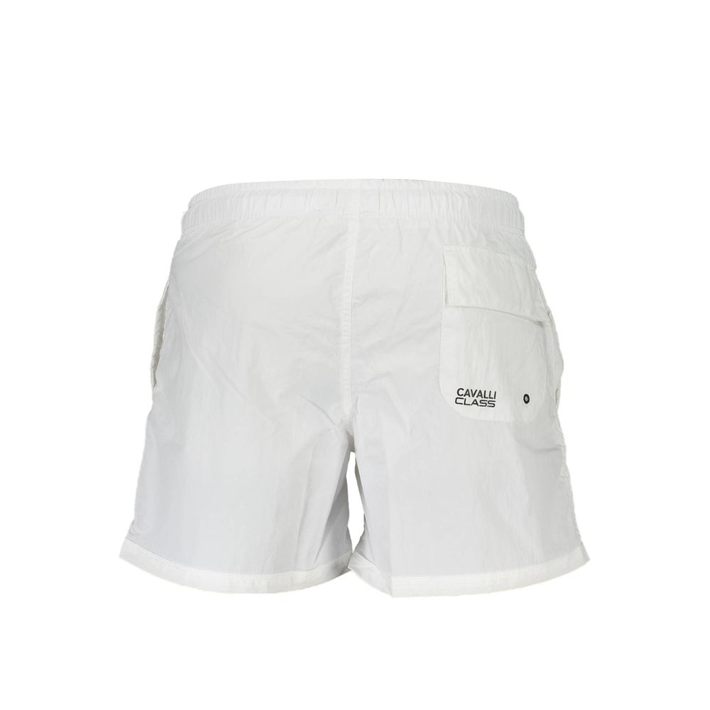 Cavalli Class White Polyamide Swimwear Beach Boxer