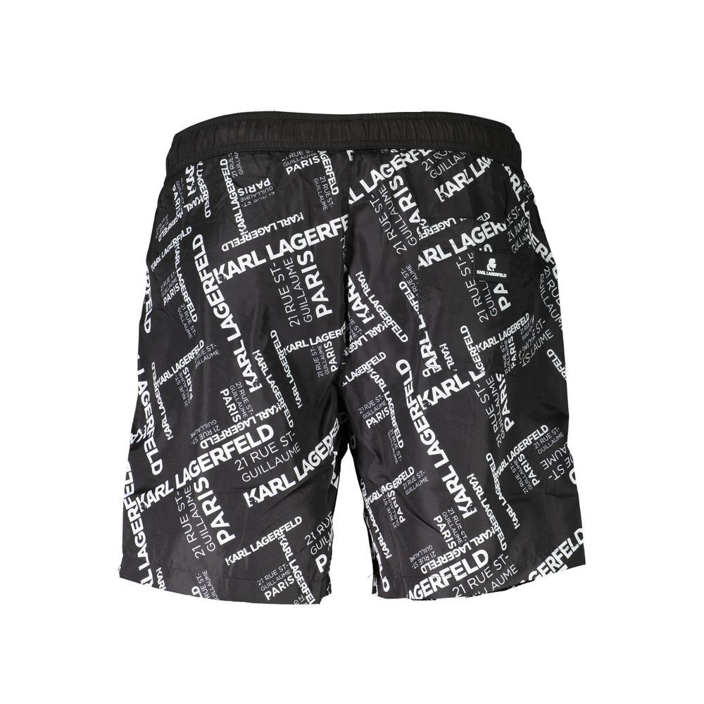 Karl Lagerfeld Black Polyester Swimwear - Medium Swimming Boxer