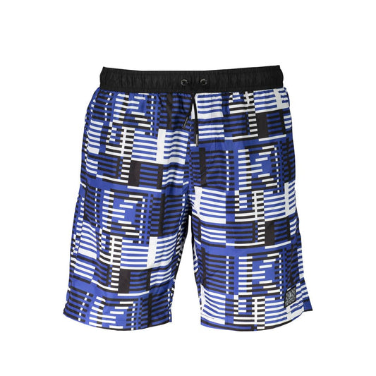 Karl Lagerfeld Blue Polyester Long Sea Boxer Swimwear