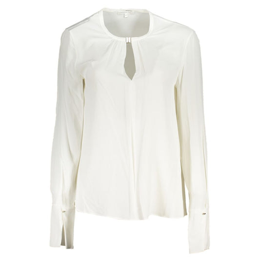 Patrizia Pepe White Viscose Shirt: Contemporary Elegance