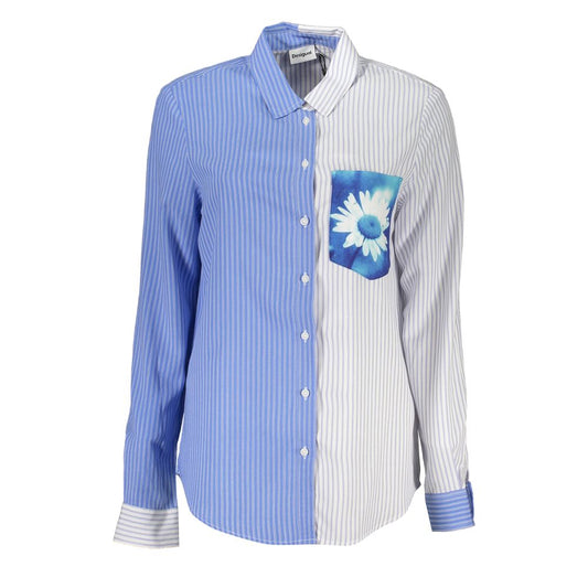 Desigual Blue Viscose Long Sleeve Shirt