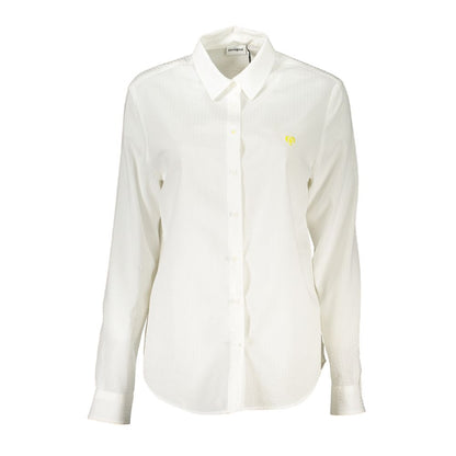 Desigual White Cotton Shirt: A Statement of Elegance